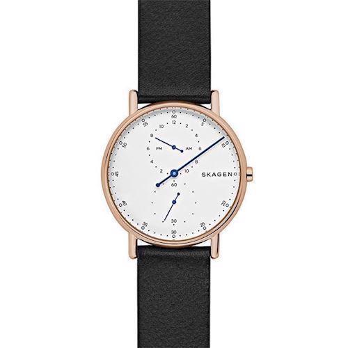 Image of Skagen Signatur rosa forgyldt stål quartz med tre visere herre ur, model SKW6390